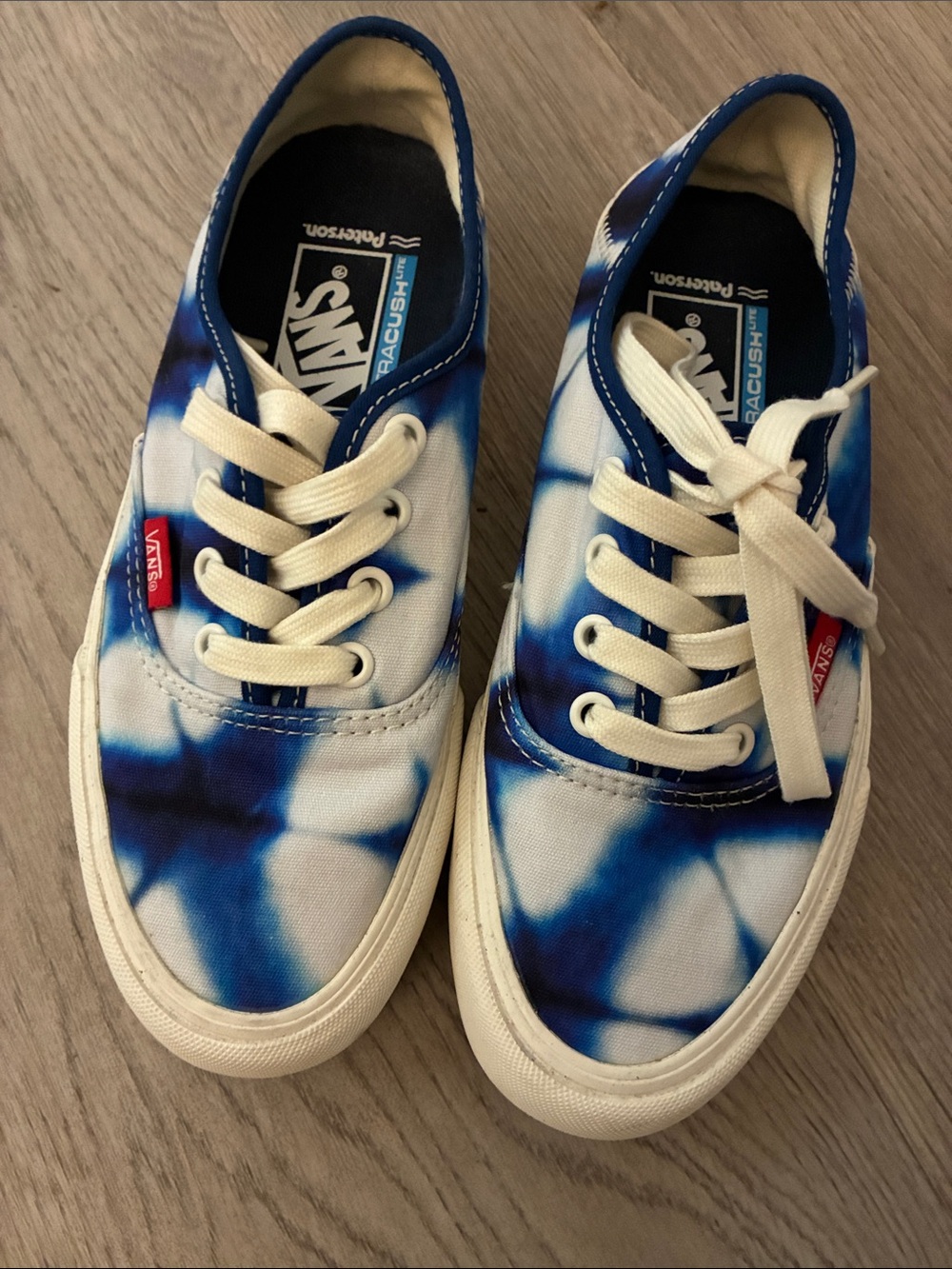Vans Blue & White Tie-Dye Canvas Low-Top Sneakers